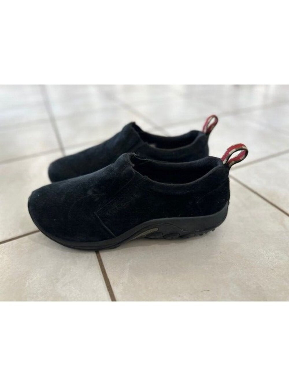 Merrell Dual Density J63815W Mens Jungle Moc Shoe Black Suede Size 10.5 Wide EUC